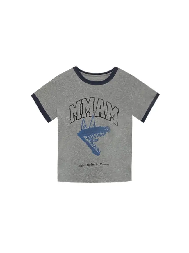Gray Logo Printing T-Shirt