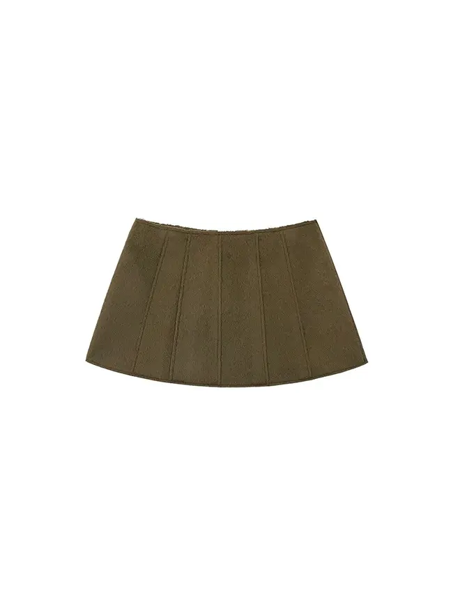Wool Patchwork Mini Skirt
