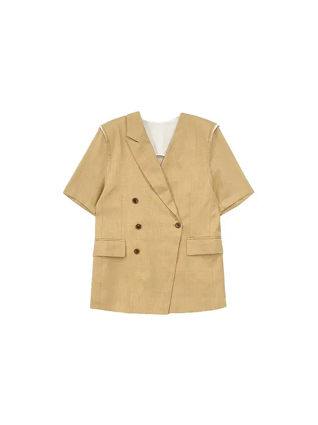 New Beige Origami Half Sleeve Jacket