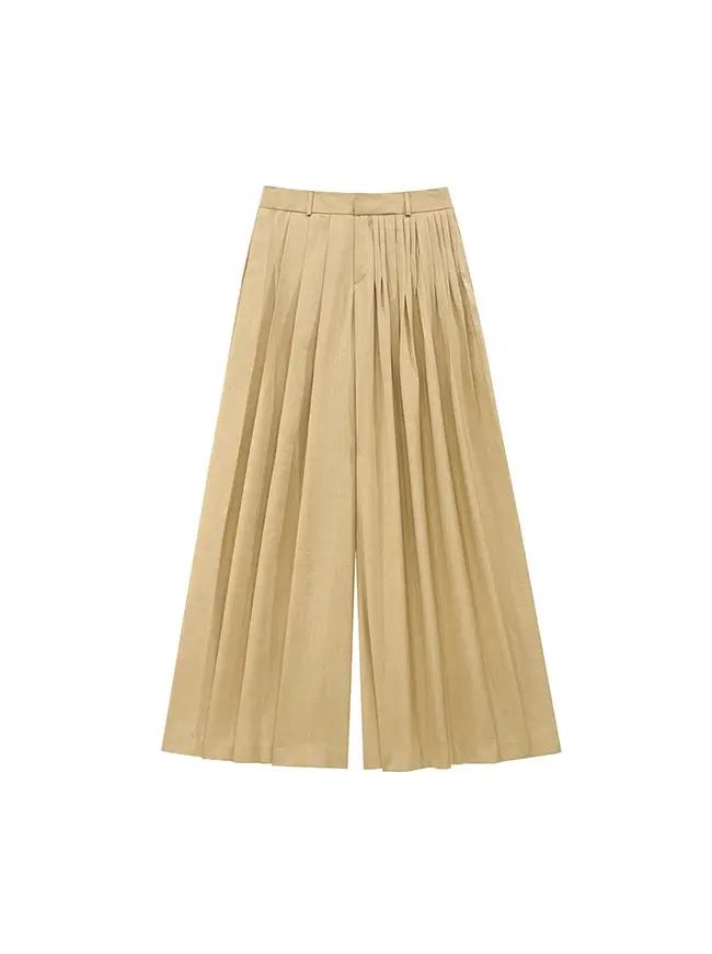 Wide Pin Tuck Slacks