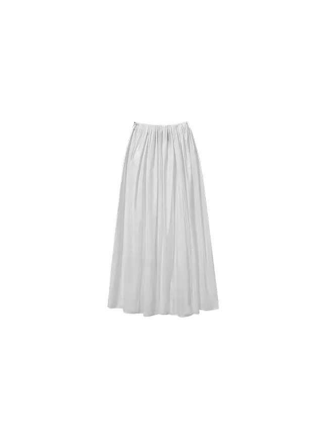 Pleated Slit Skirt