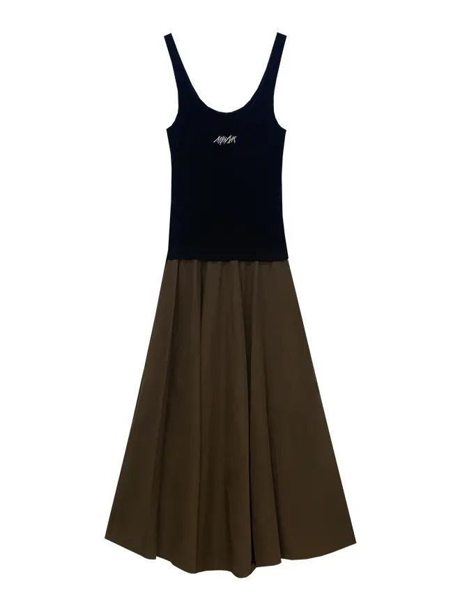 Logo Sleeveless Layered Dress