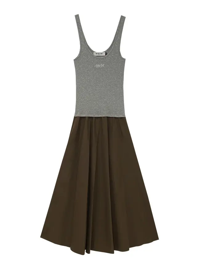 Logo Sleeveless Layered Dress