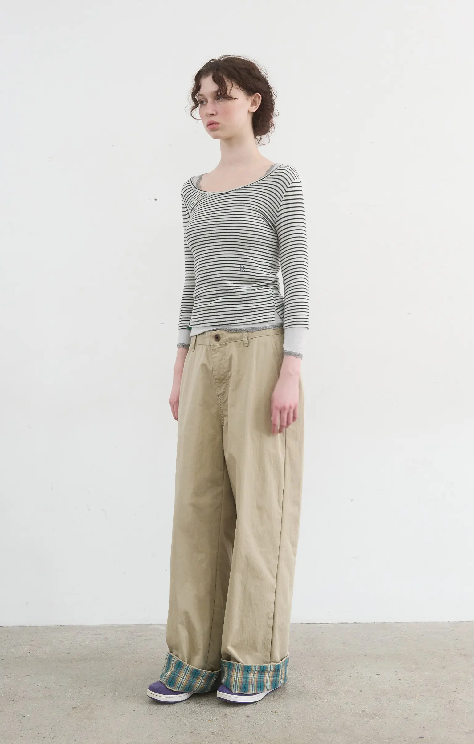 Check Point Pants (Beige)