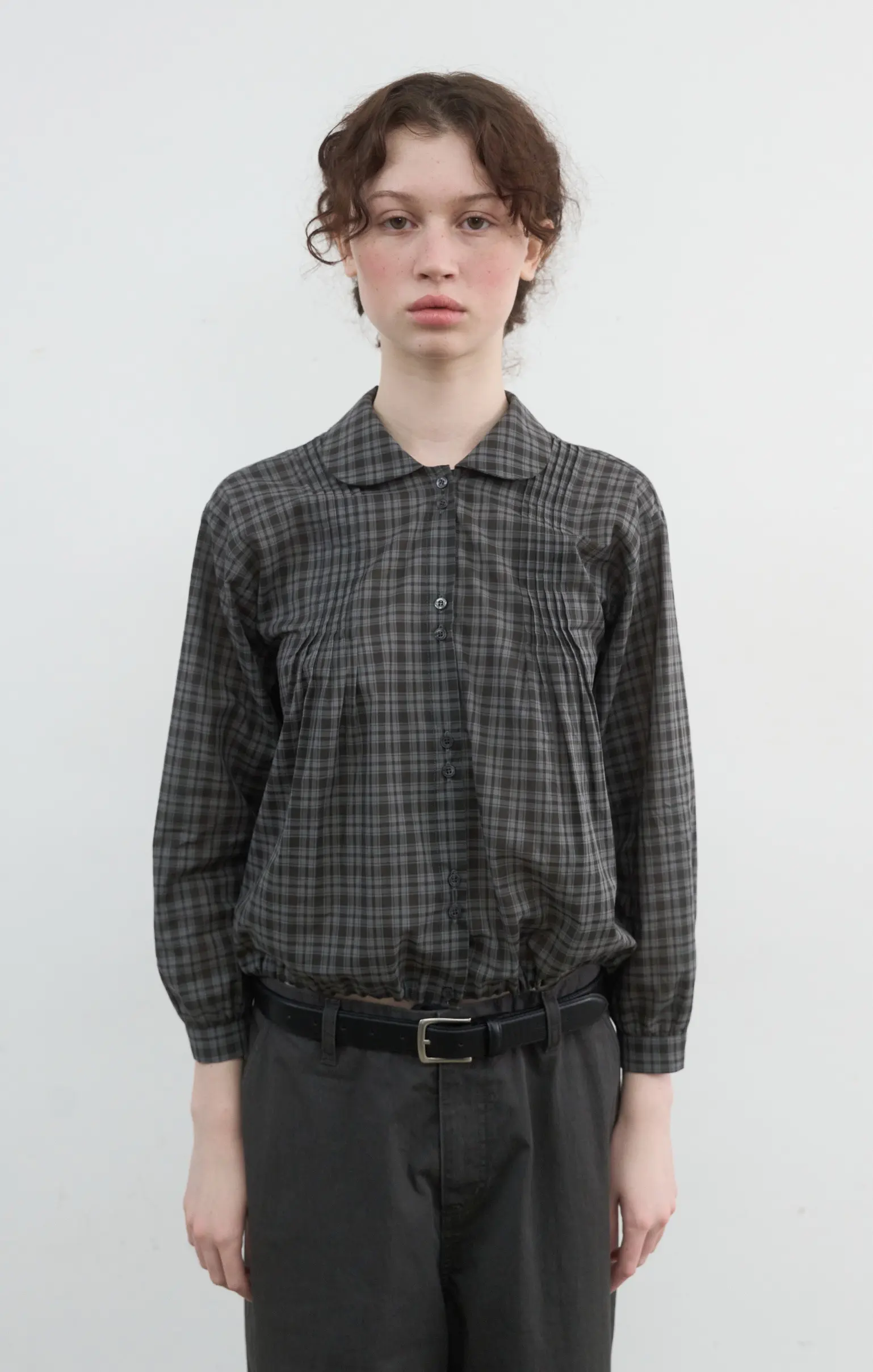 Breezy Cotton Blouse (Charcoal)