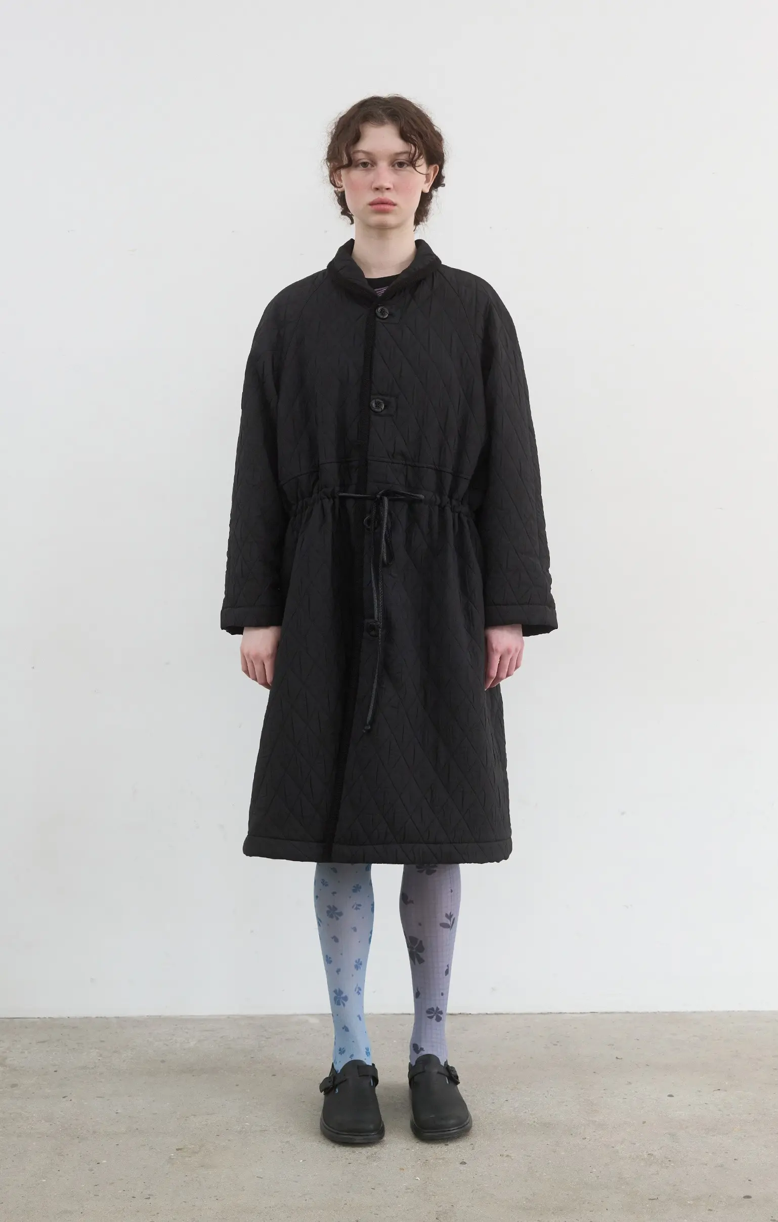 Quilted Long Coat (Black)