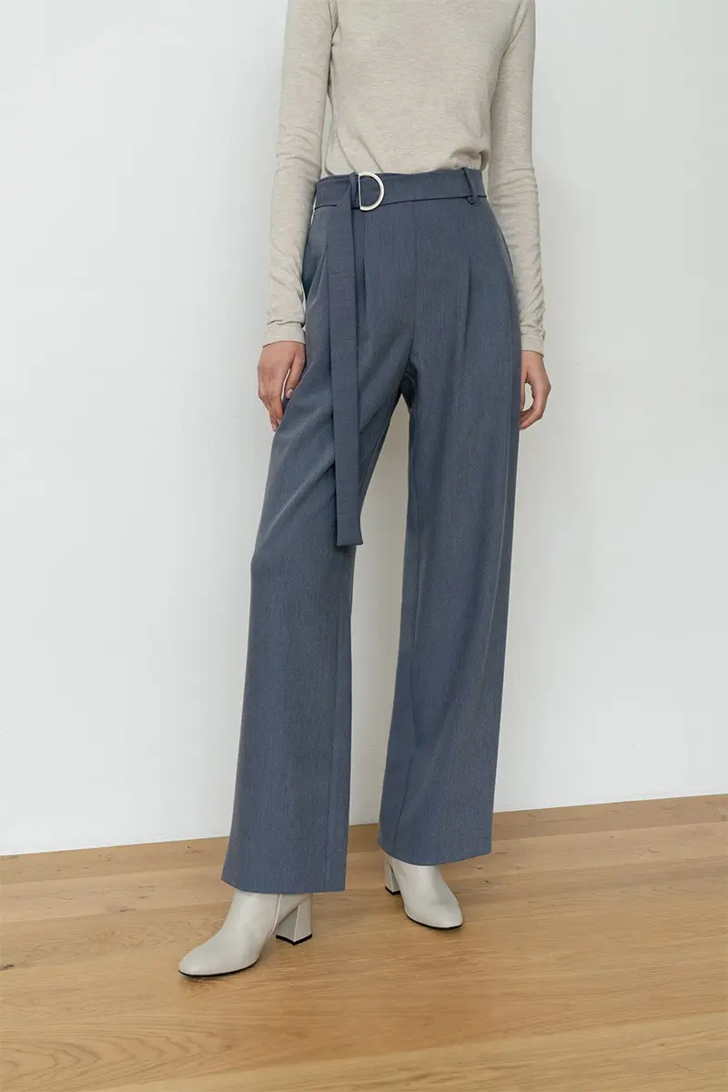 Straight Wide Leg Slacks Trousers Na