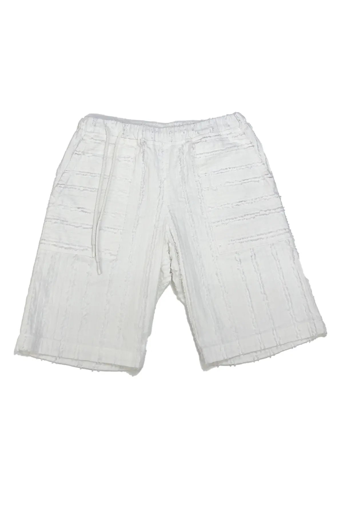 White Fur Crop Pants