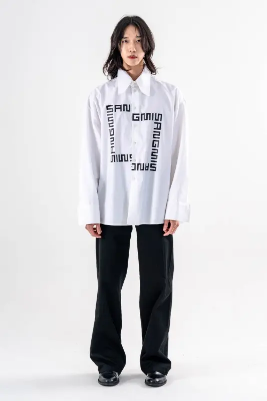 Loop Square White Oversized Shirt