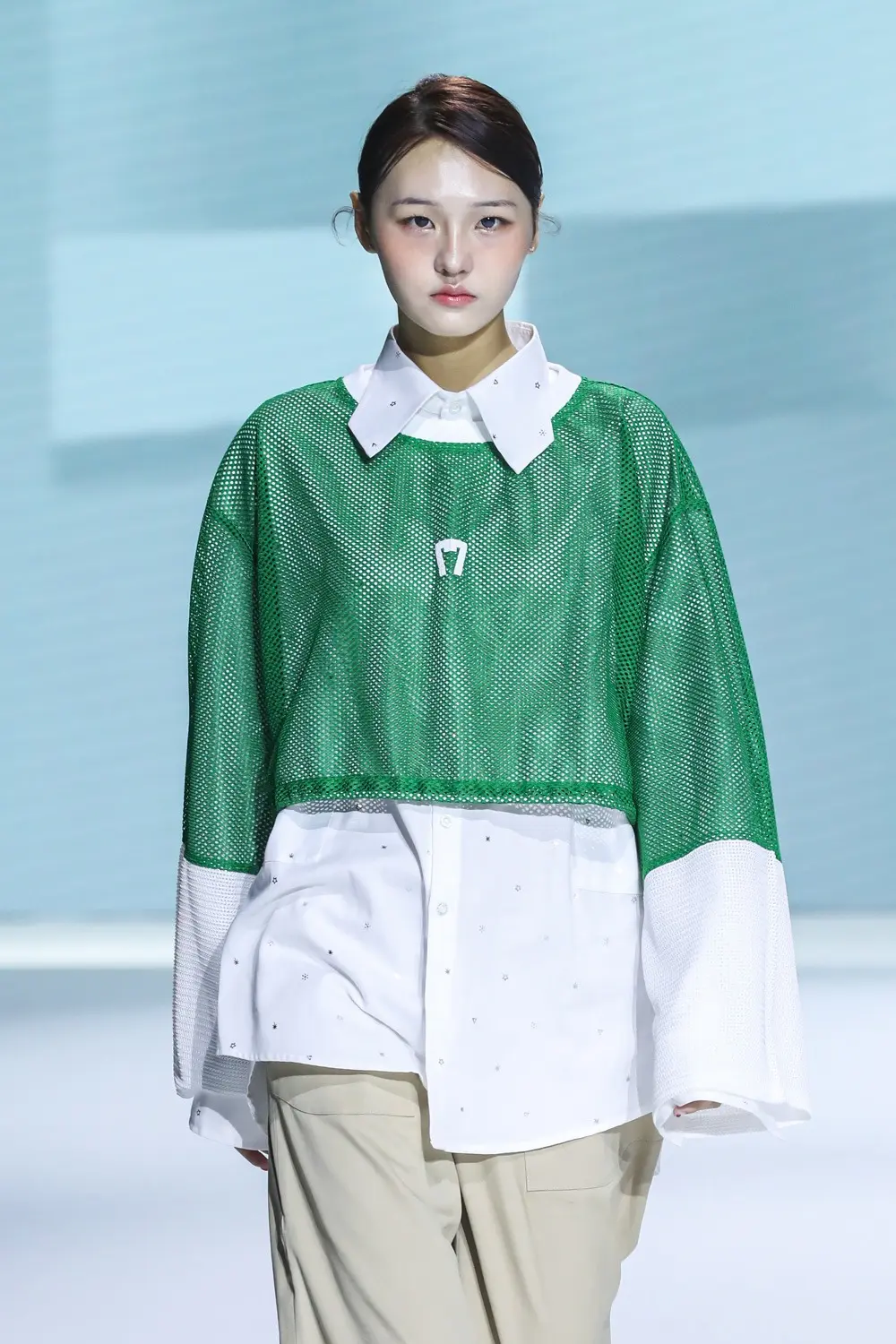 Crop Mesh Green Jersey