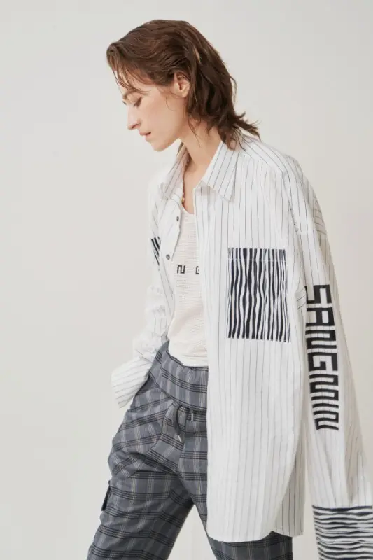 Zebra Patch Striped Shirt