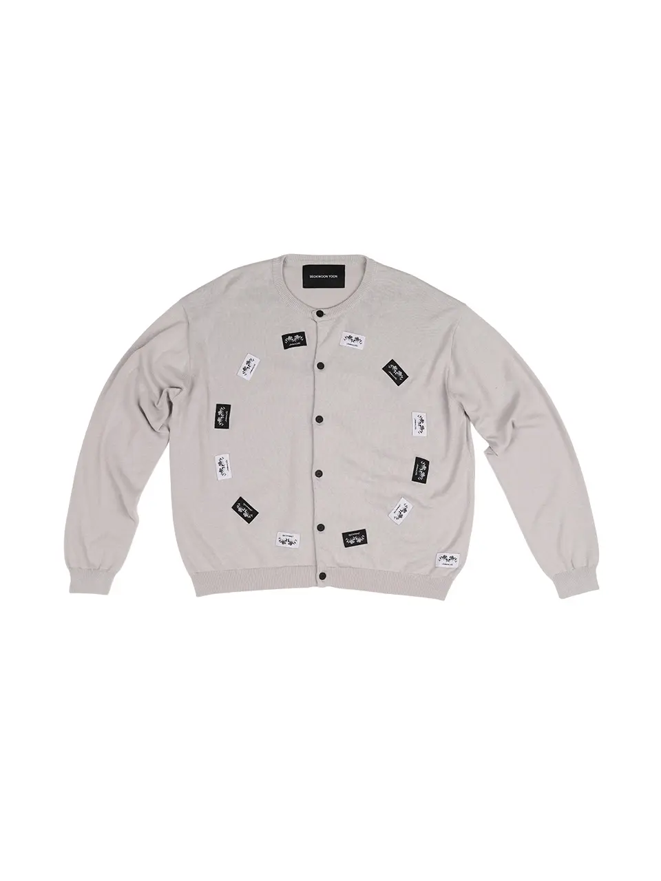 Flower Label Cardigan (Light Grey)