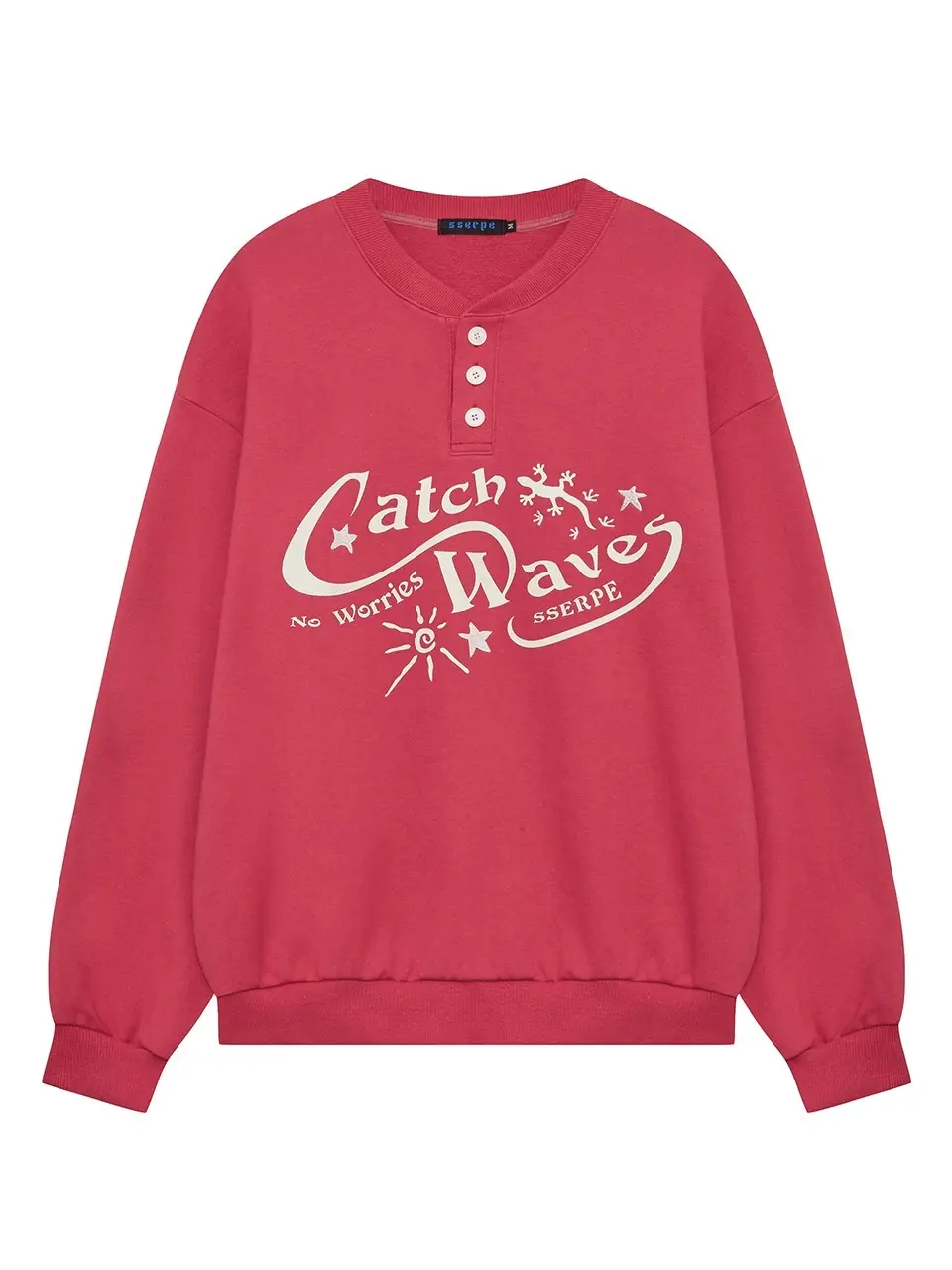 Catch Waves Henly Neck Sweatshirts Pink
