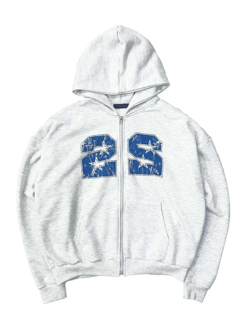 22 Hoodie Zip Up Melange White