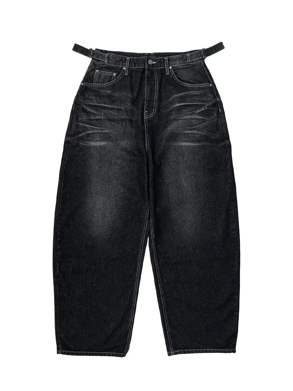 Night Rider Curved Denim Pants Black