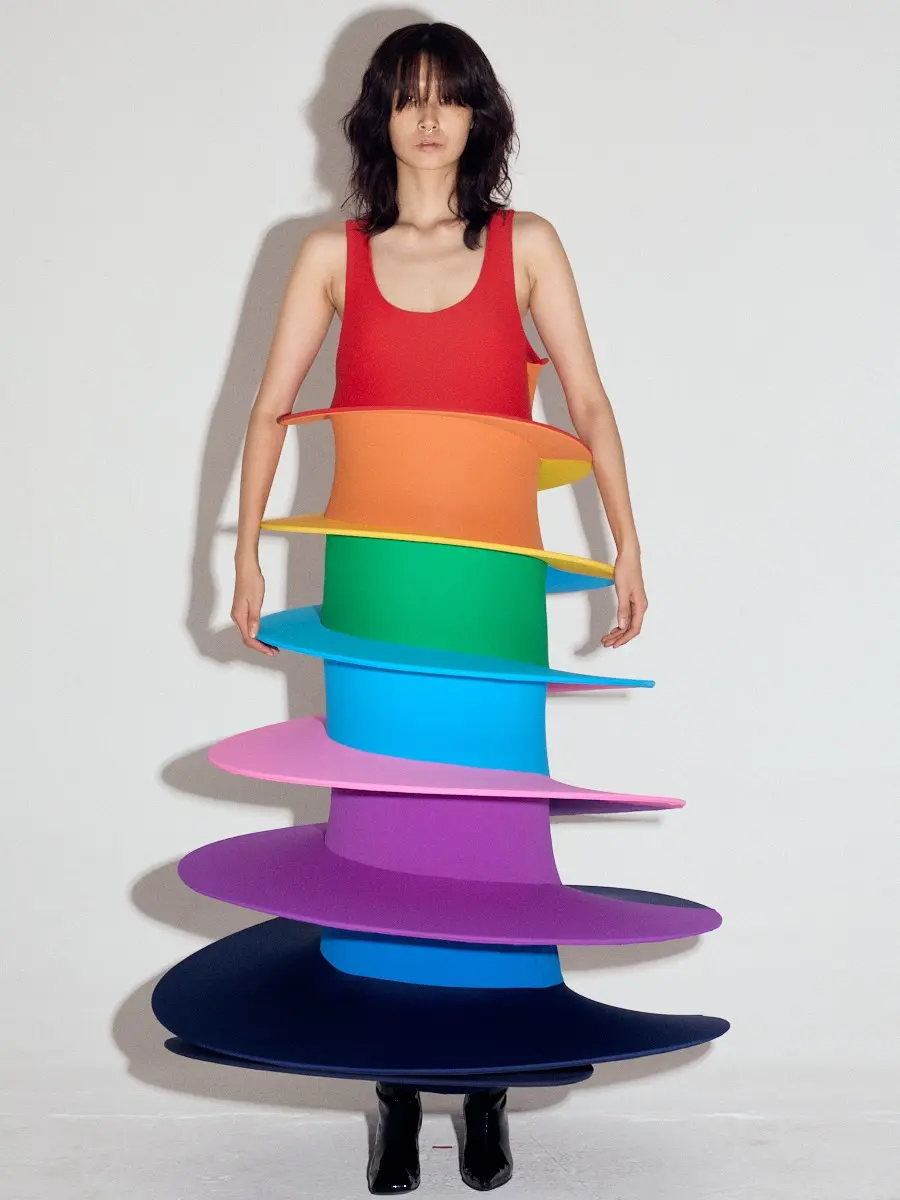 Helter Skelter Dress in Rainbow
