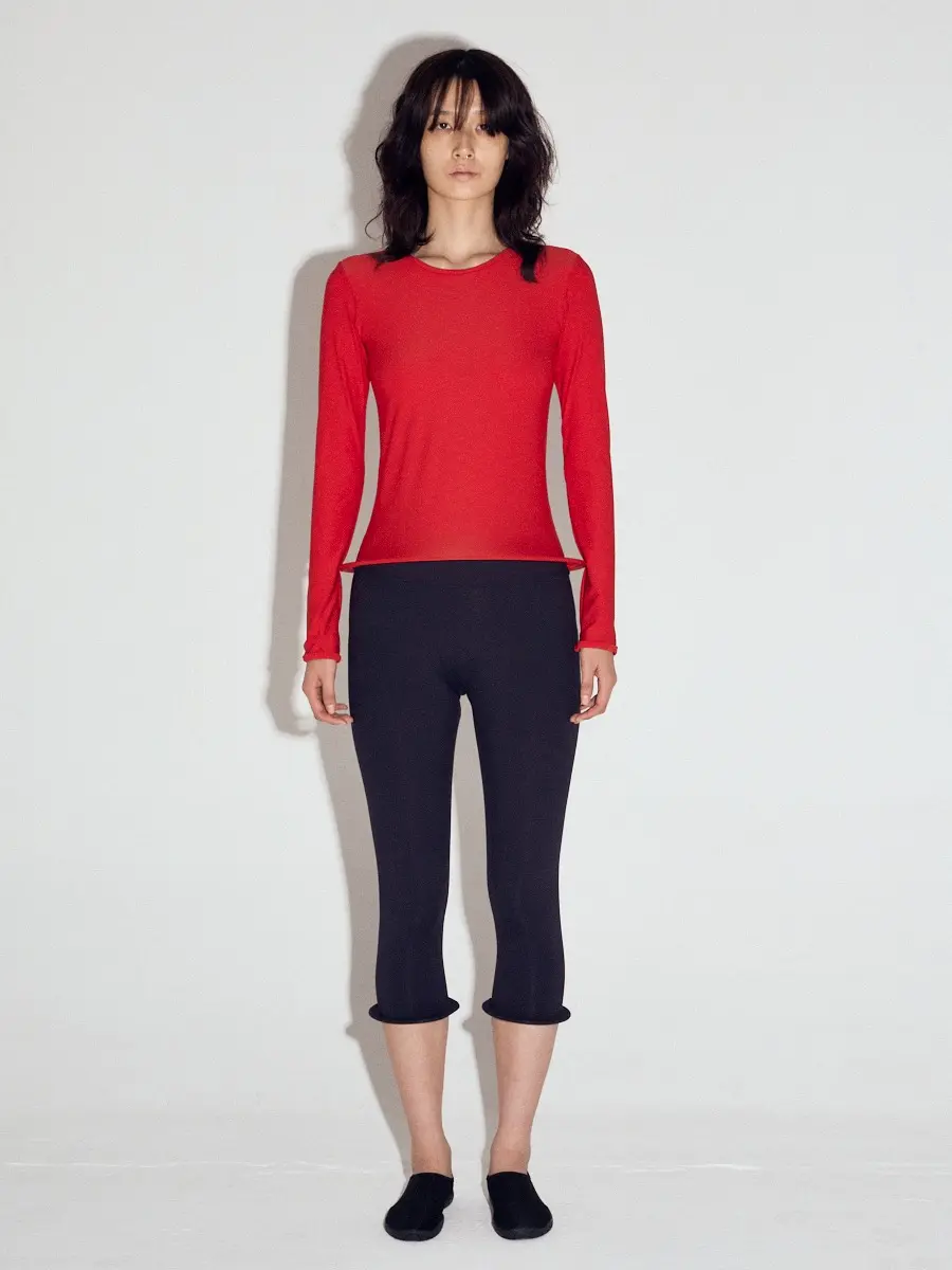 Wired Hem Basic Top in Red