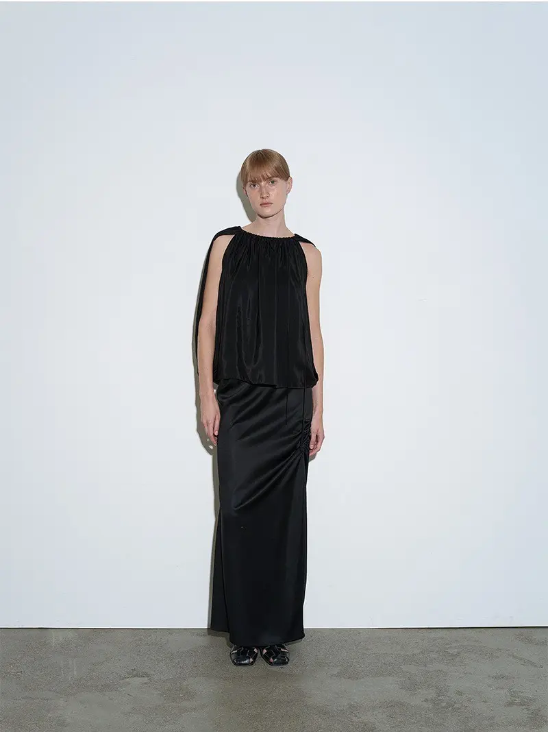 THELOOM — Drape Skirt (Black) (3/3)