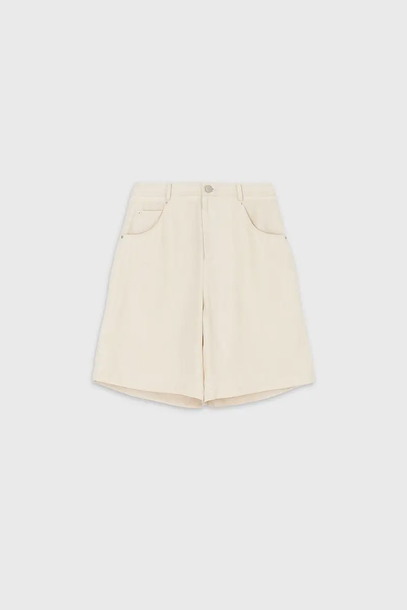 THELOOM — Linen Denim Bermuda (Light Beige) (2/3)