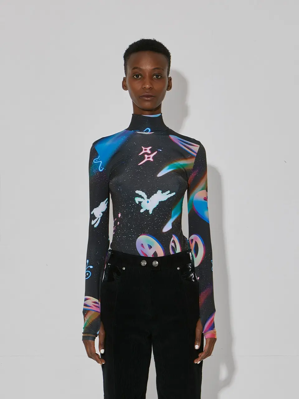 Jurasil Print Top Black