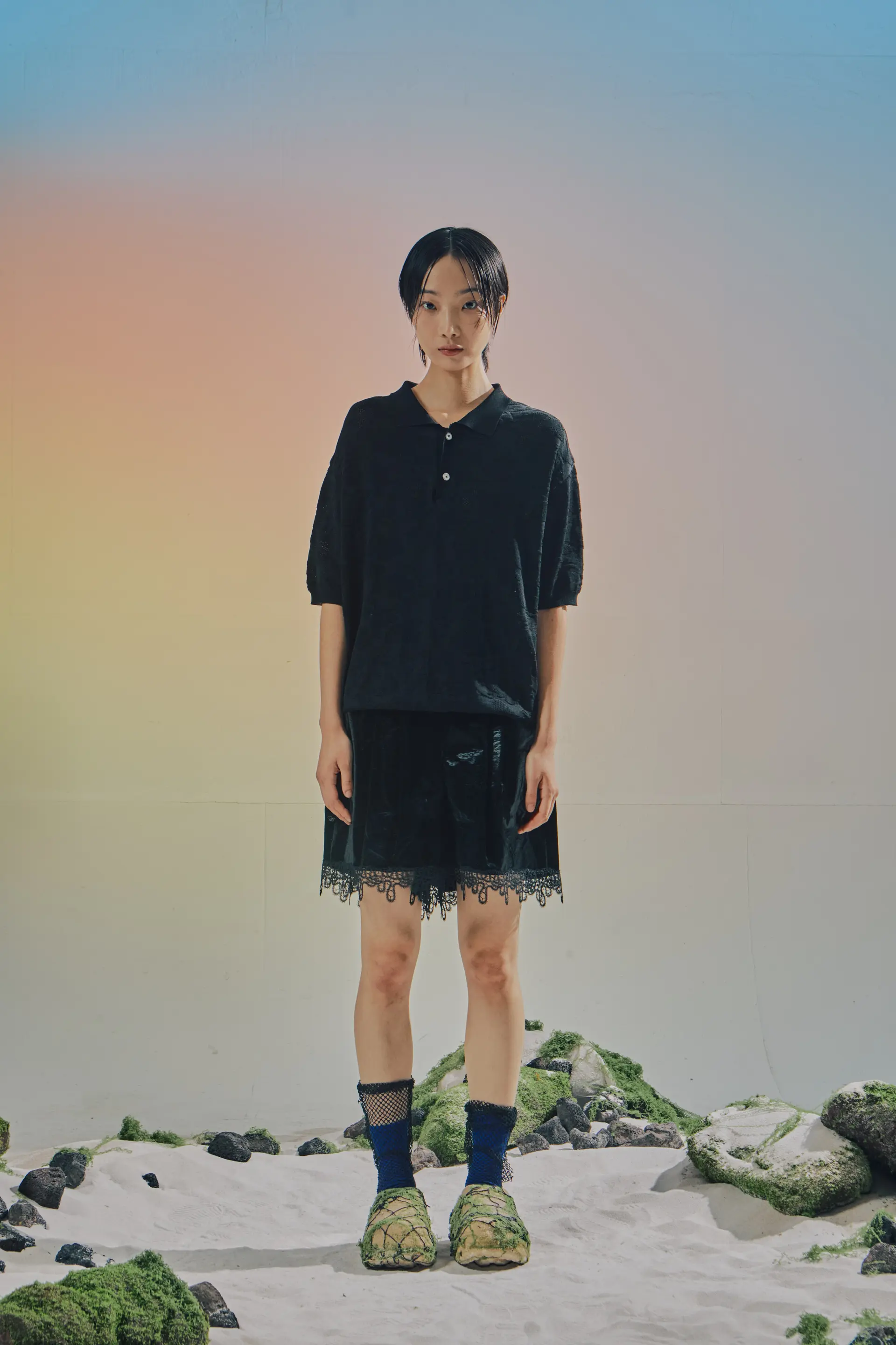 Hanji Lace Shorts Black