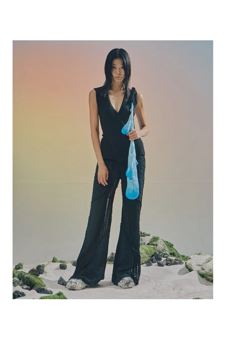 Lace Patchwork Pants (Black)
