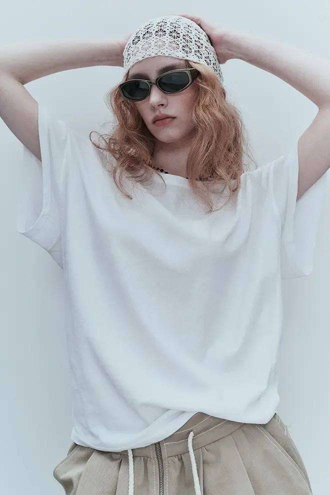 Airy Batwing T-Shirt White