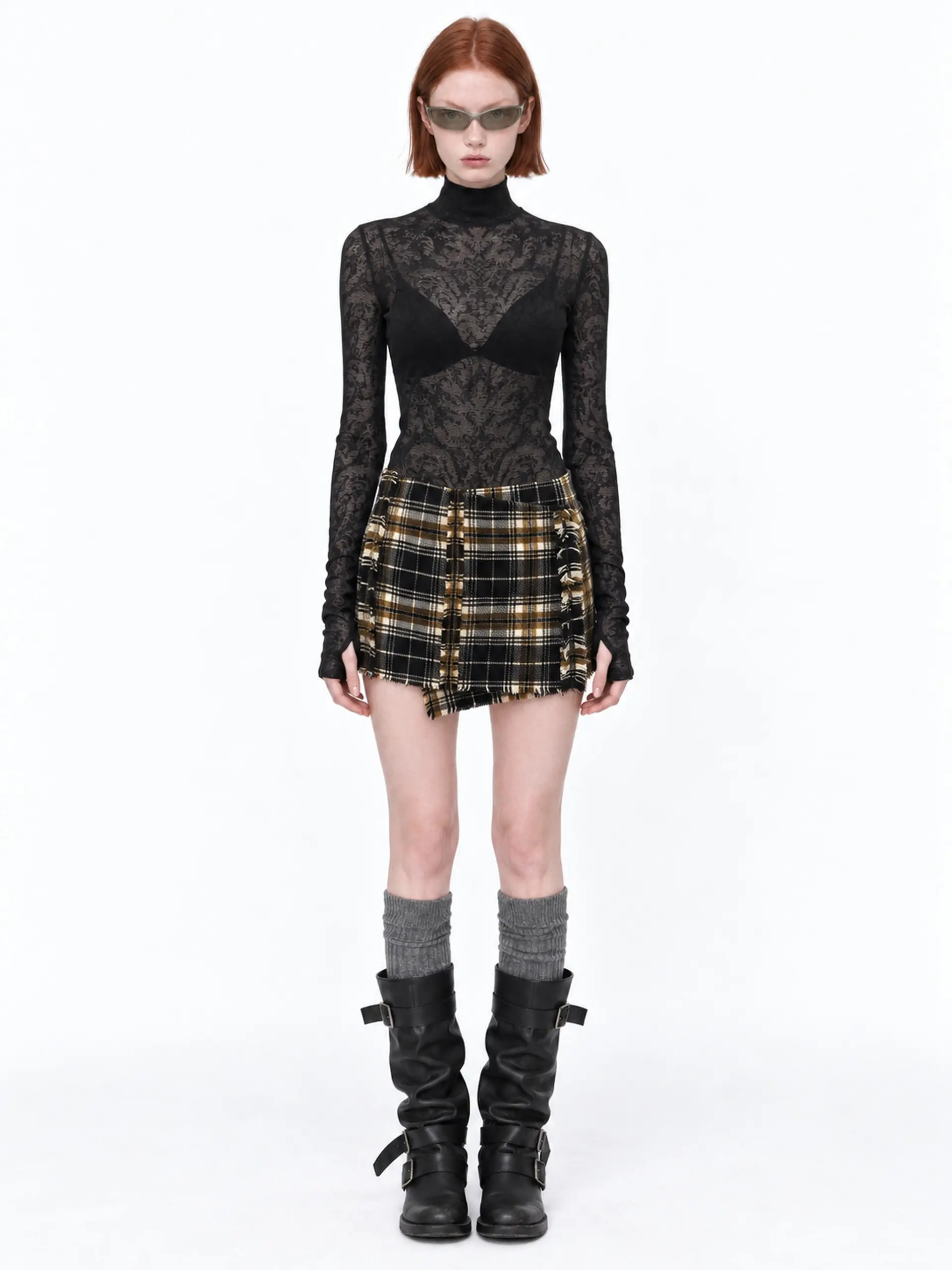 Paisley Mockneck Top (Black)