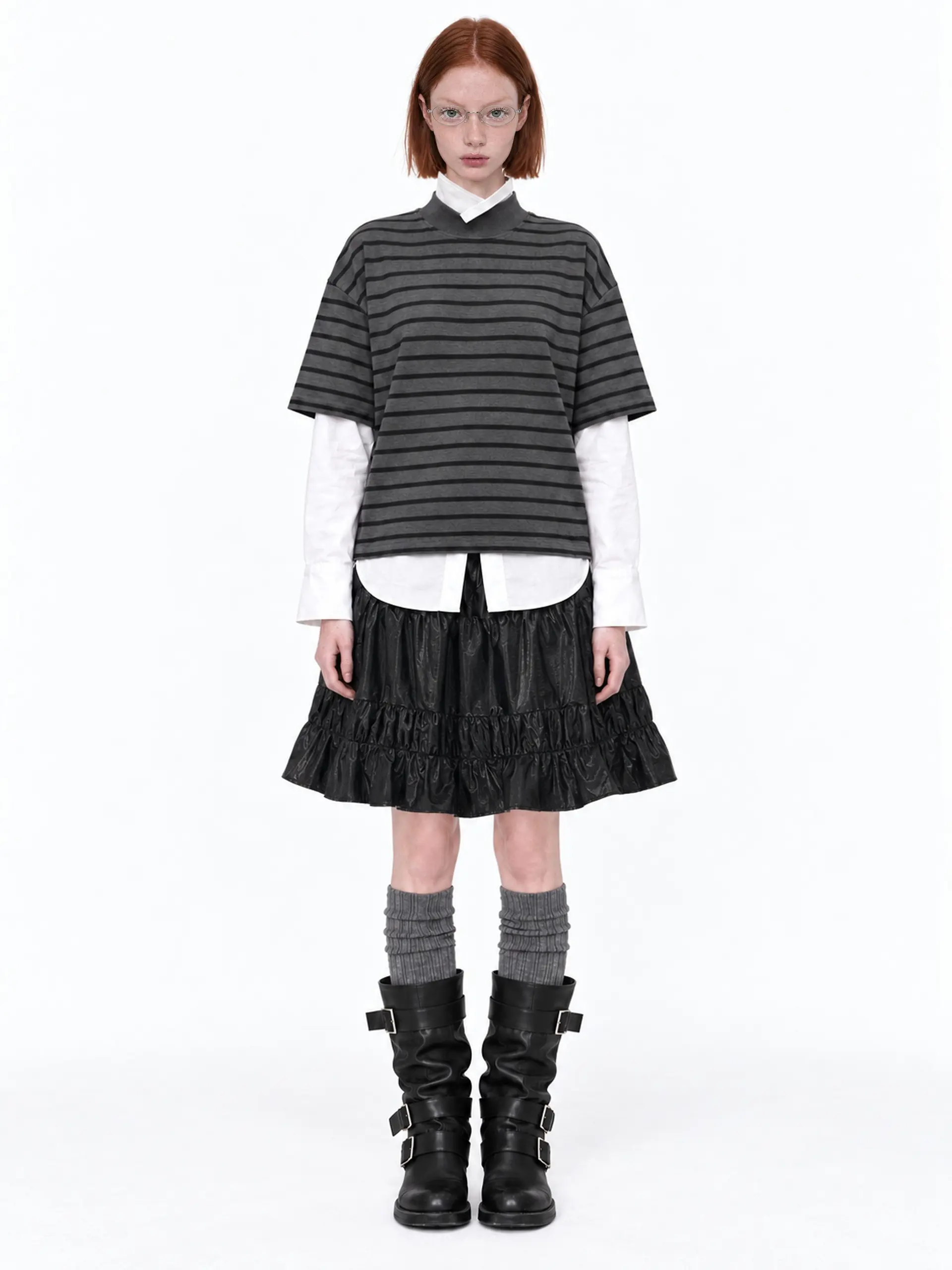 Compact Mockneck Top (Grey)