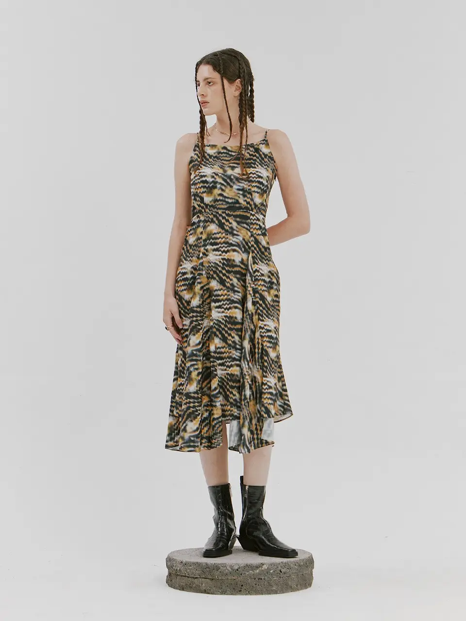 Tiger Tie-Dye Print String Dress