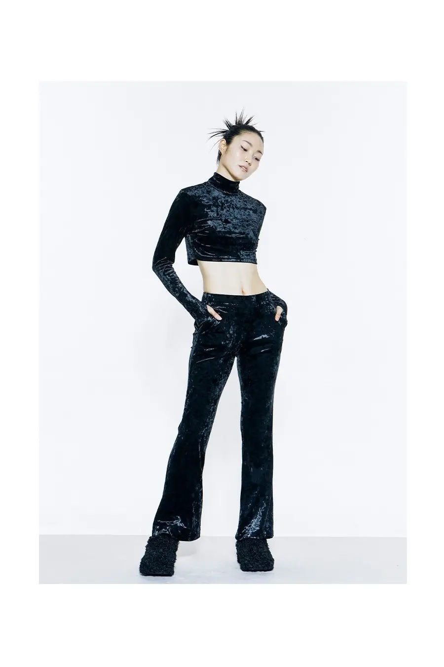 Velvet Brim Pants