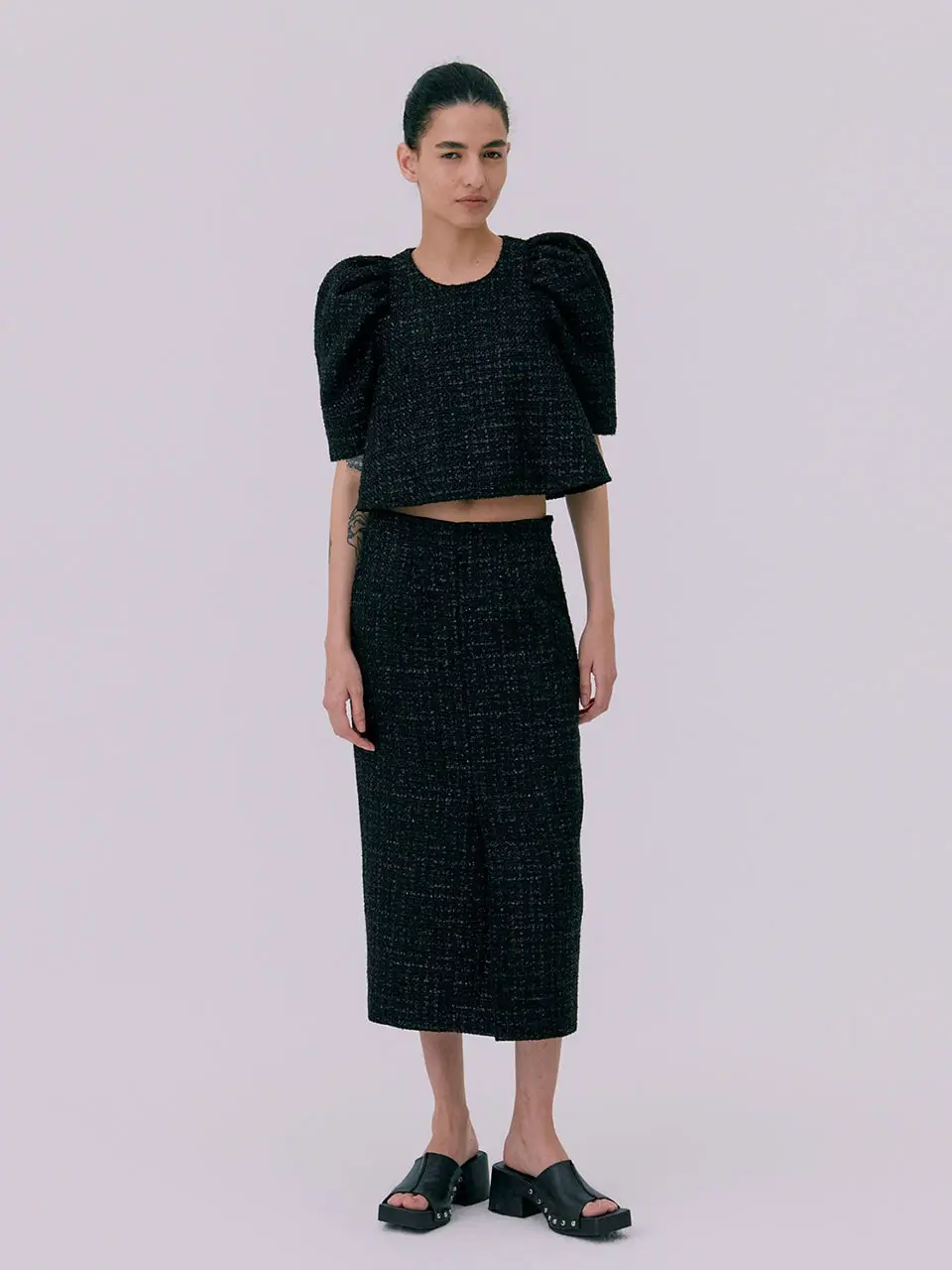 26 Tweed Skirt — Black