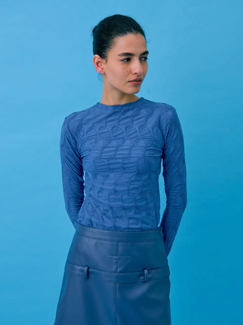 Crinkle T-Shirt — Smoke Blue