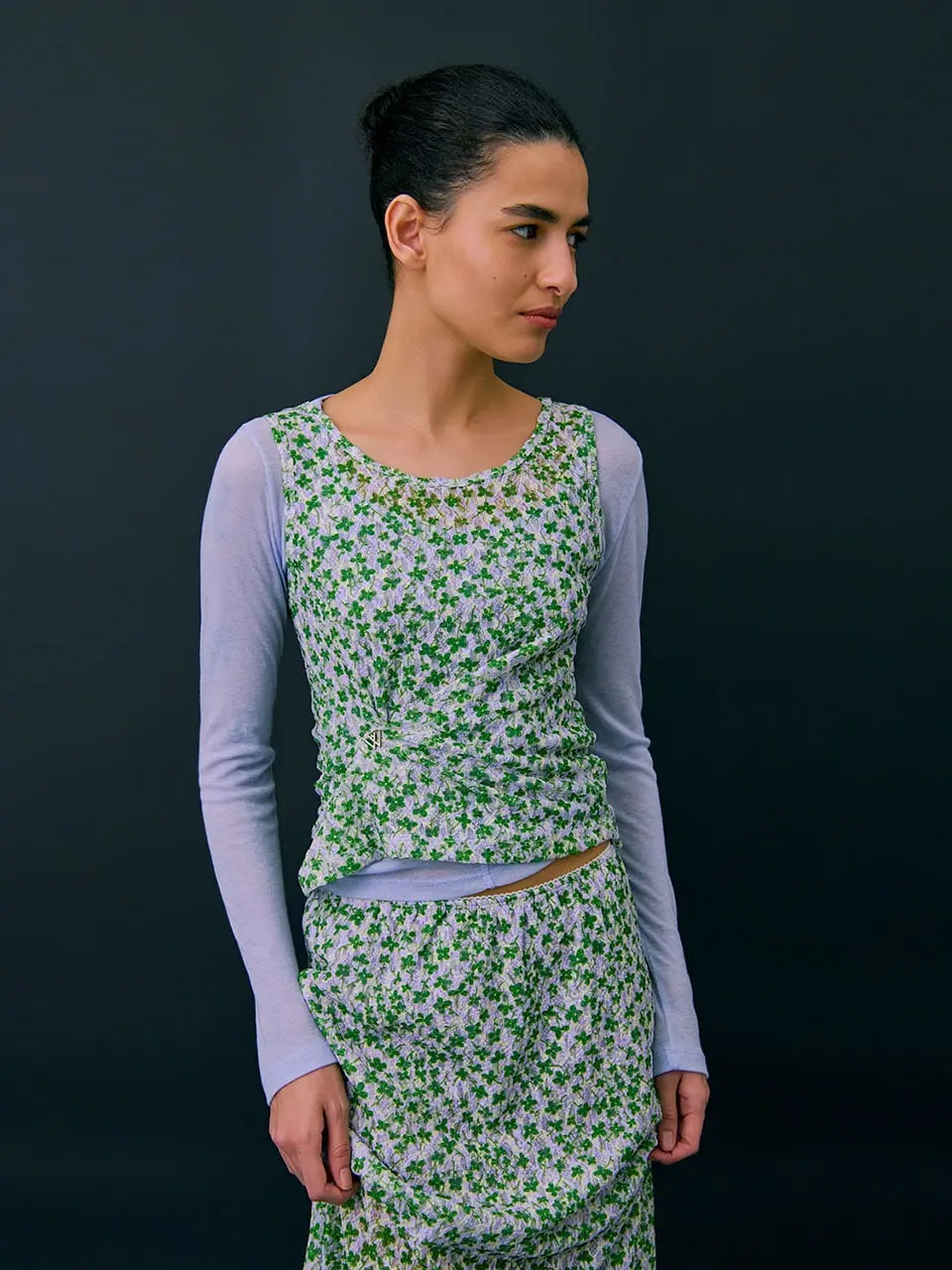 Floral Sleeveless — Green