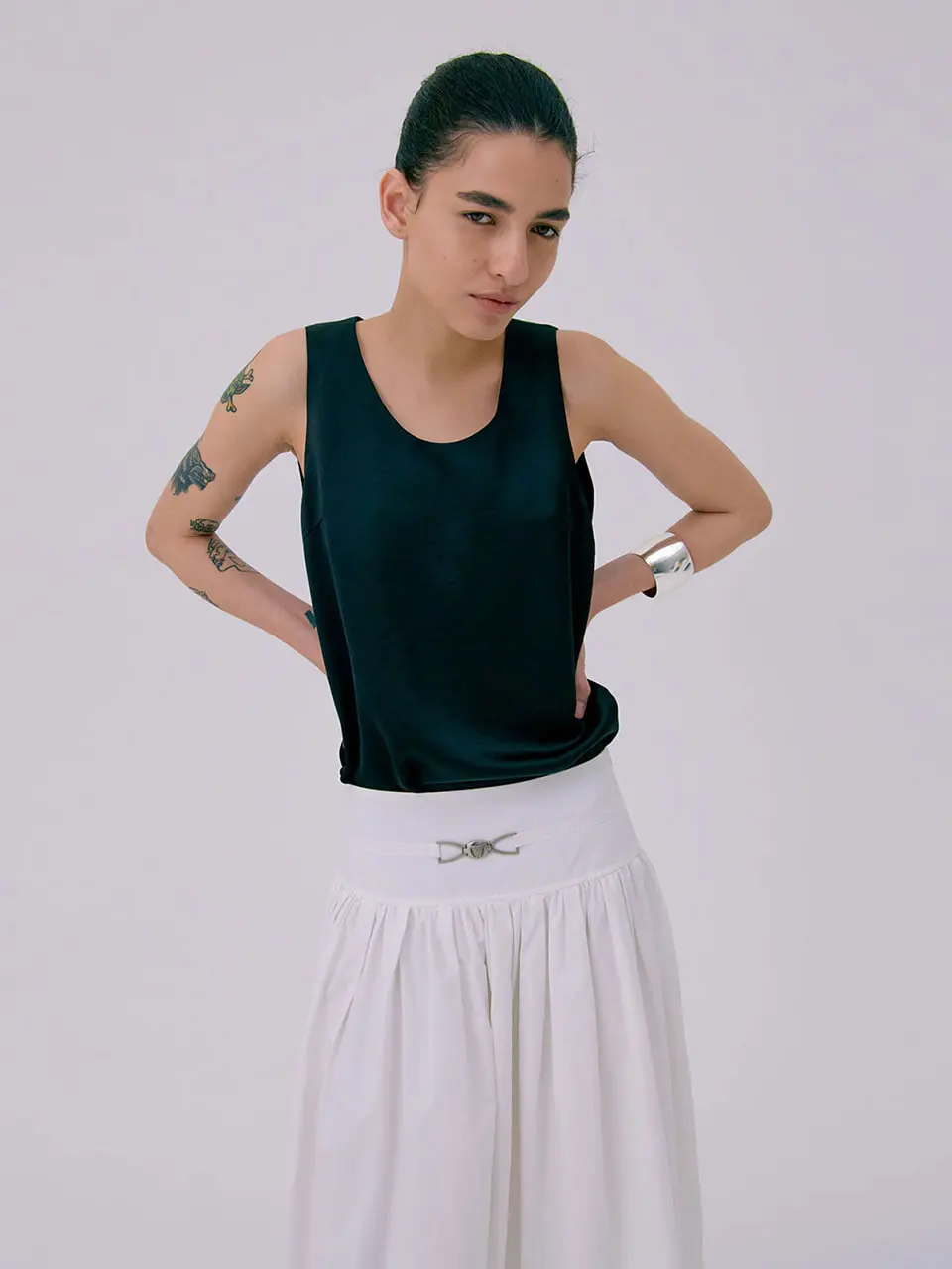 Layered Sleeveless Top — Black