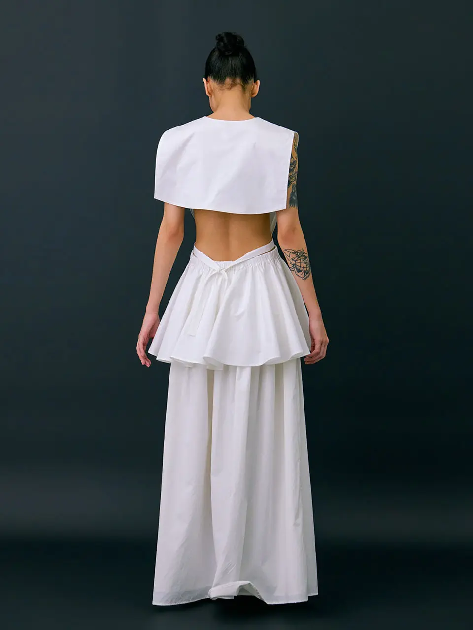 Sailor Collar Layered Top — White