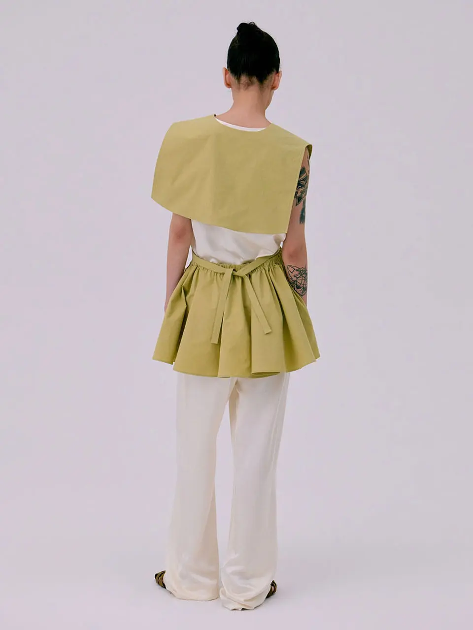 Sailor Collar Layered Top — Olive