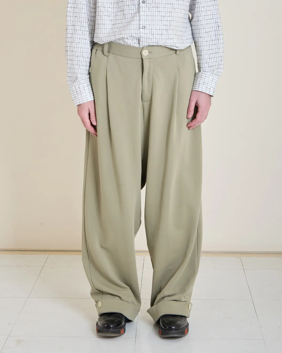 eco-Wide Baggie Trousers (olive)