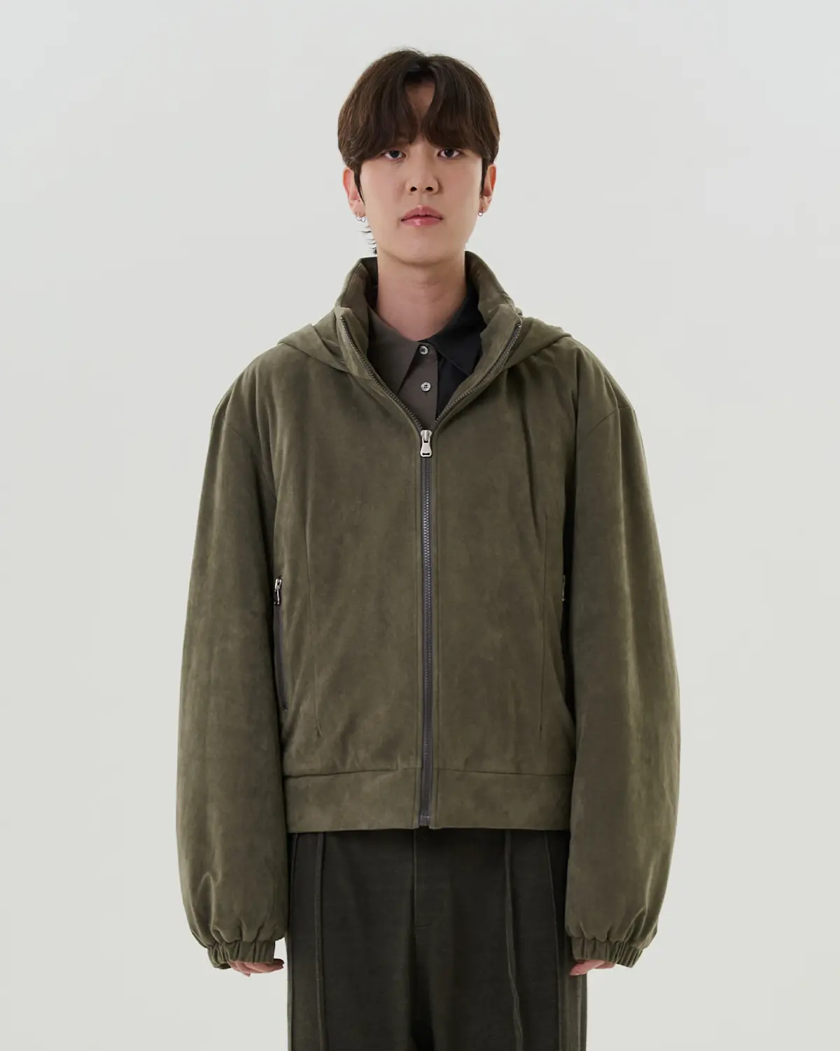Short Suede Padding (olive)