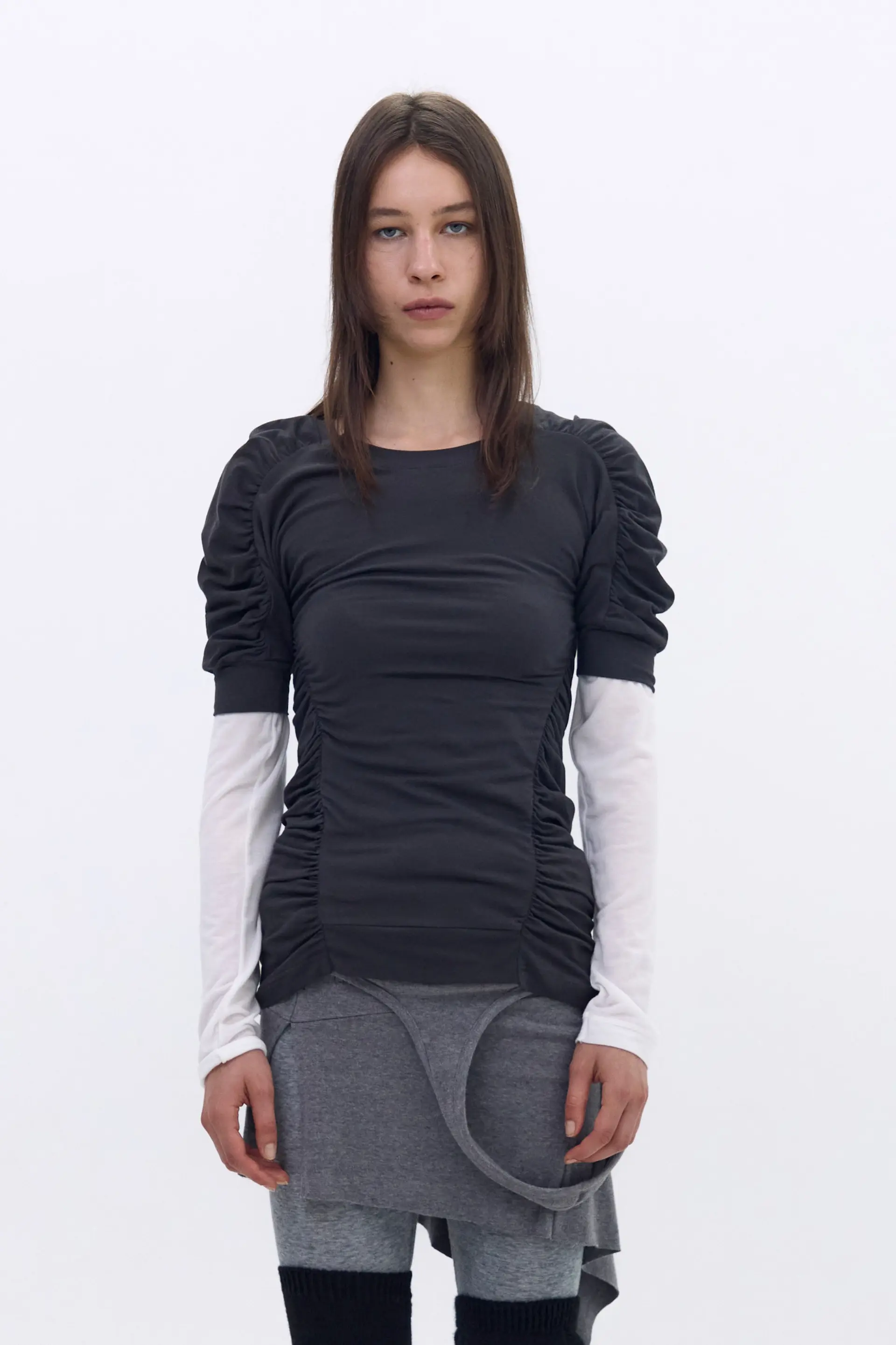 Puff Shirring Top (Charcoal)