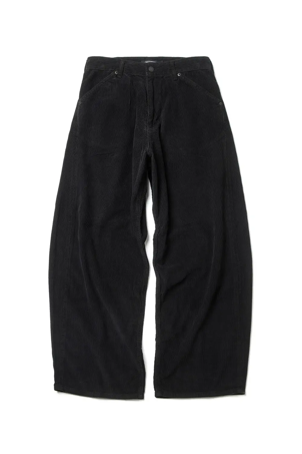 Wide Curve Pants Corduroy Aged Black