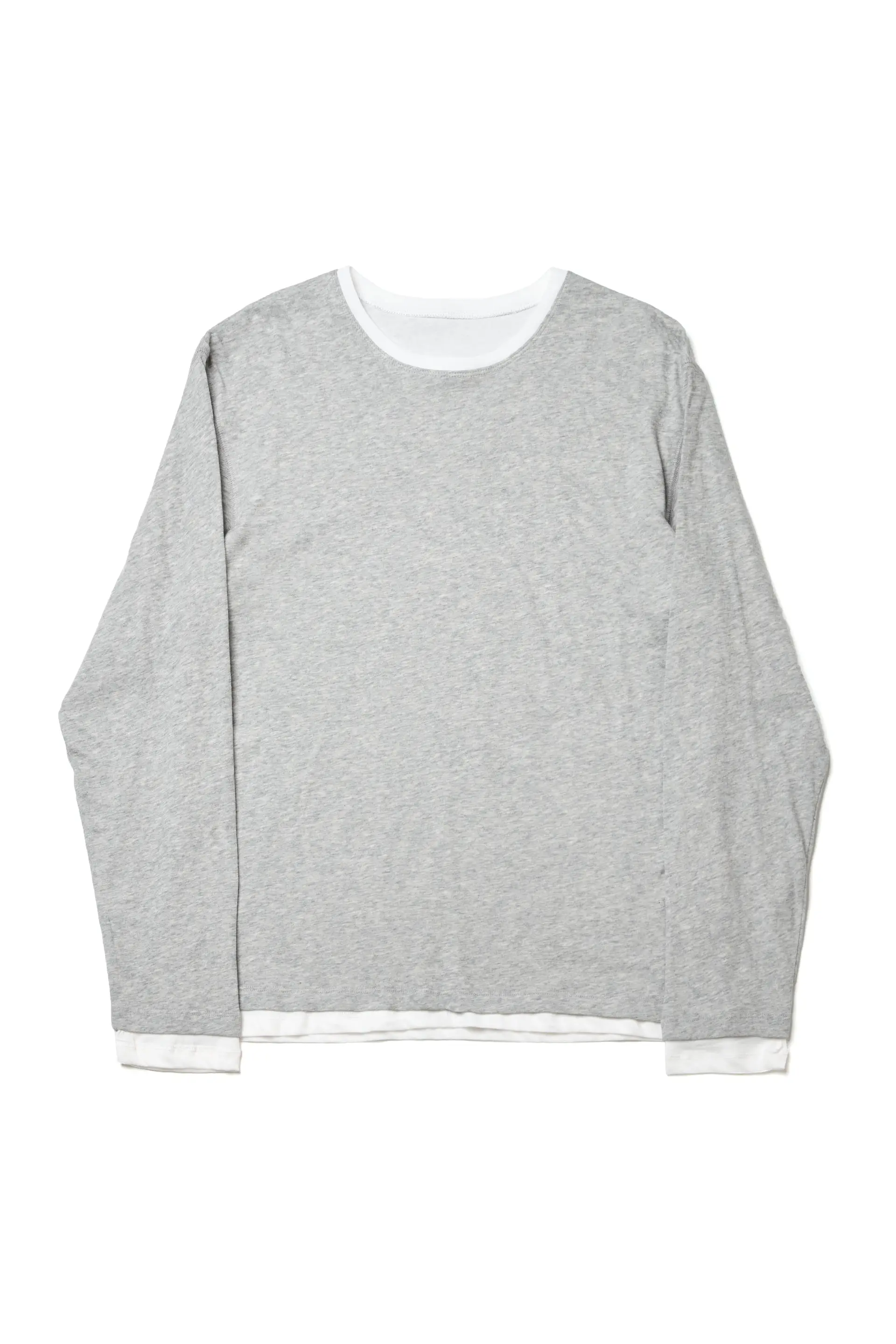 Two Face Ringer Tee M.Grey/White