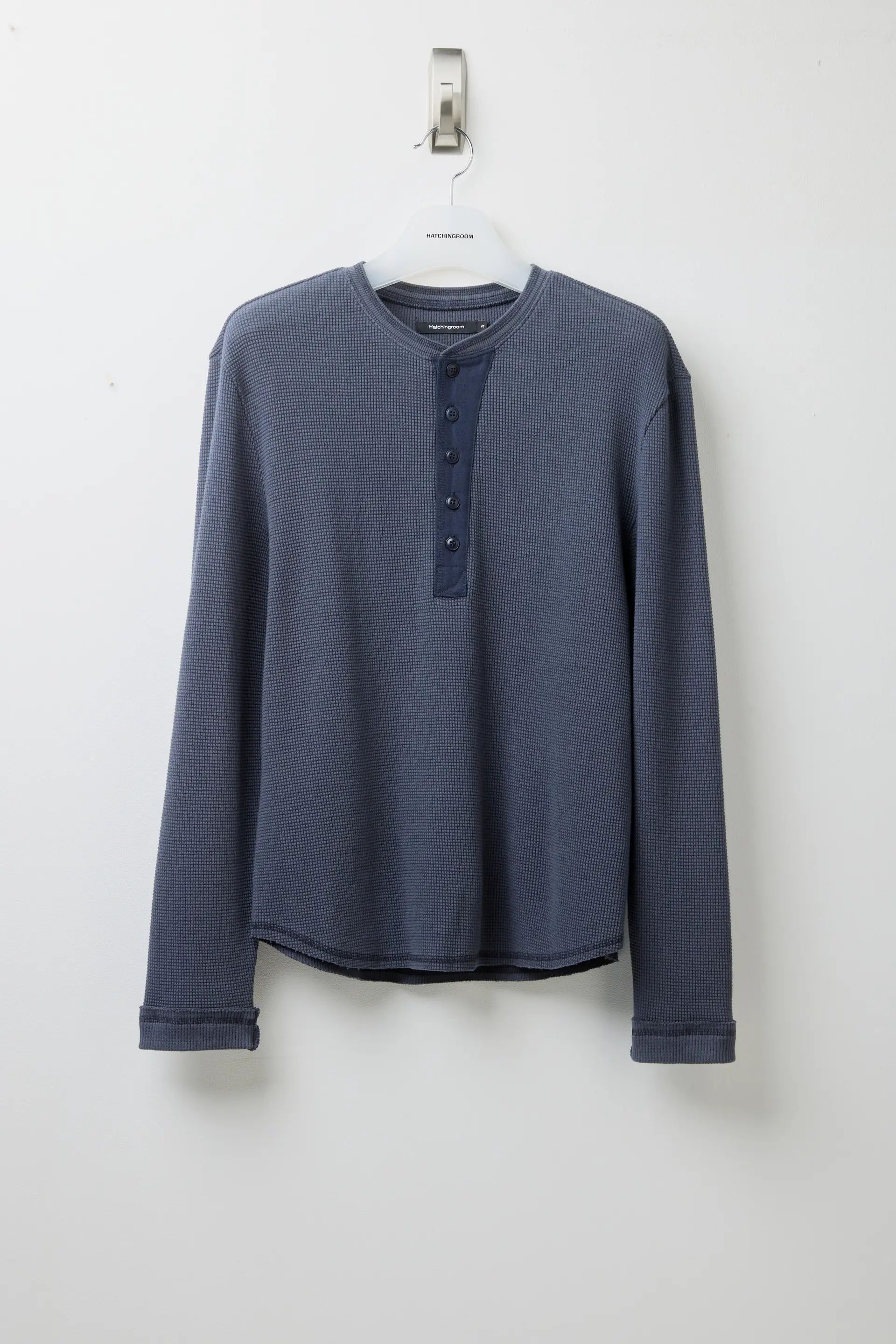 Thermal Henley Tee Blue Charcoal