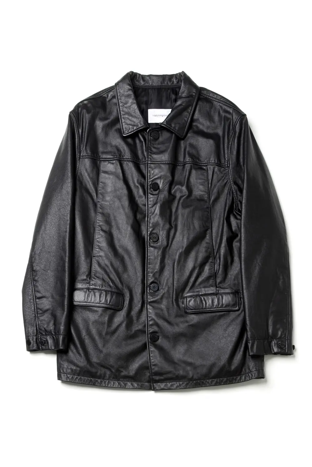 Car Coat Cow Leather Black