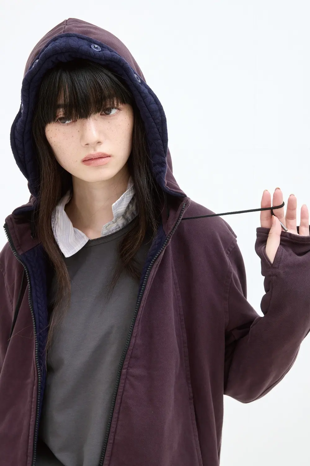 Twist Hoodie Dark Purple