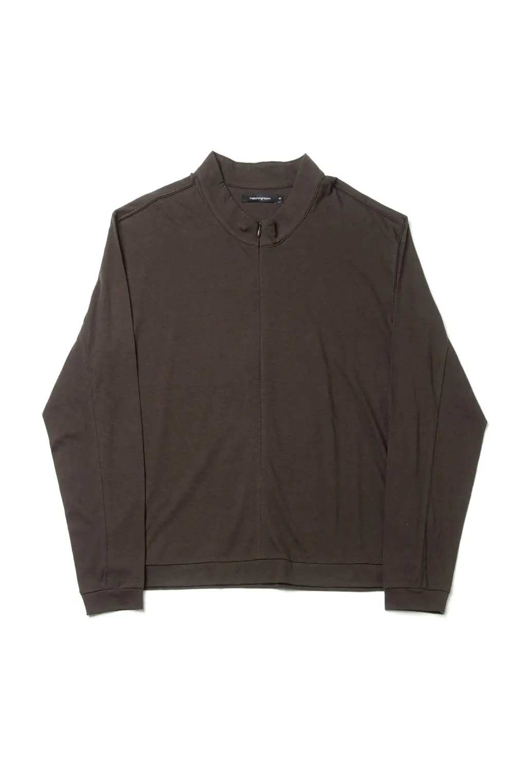 Invisible Half Zip Tee Brown