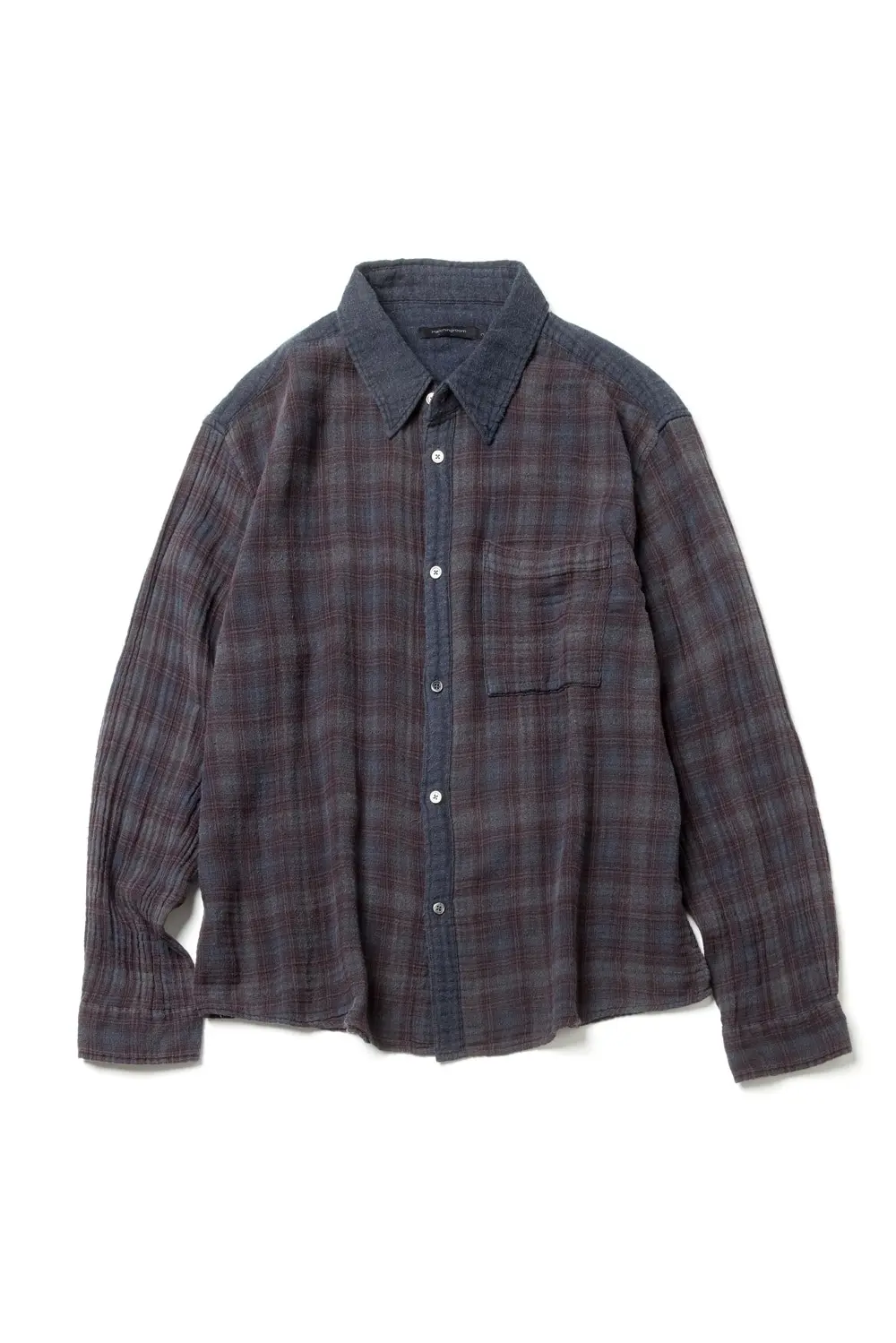 Double Face Shirt Over Dyed Blue Charcoal