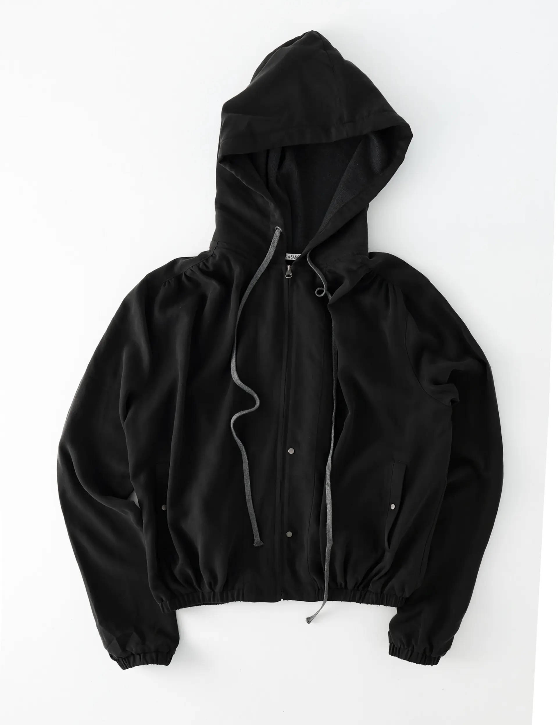 Placket Hooded Jacket (Black)