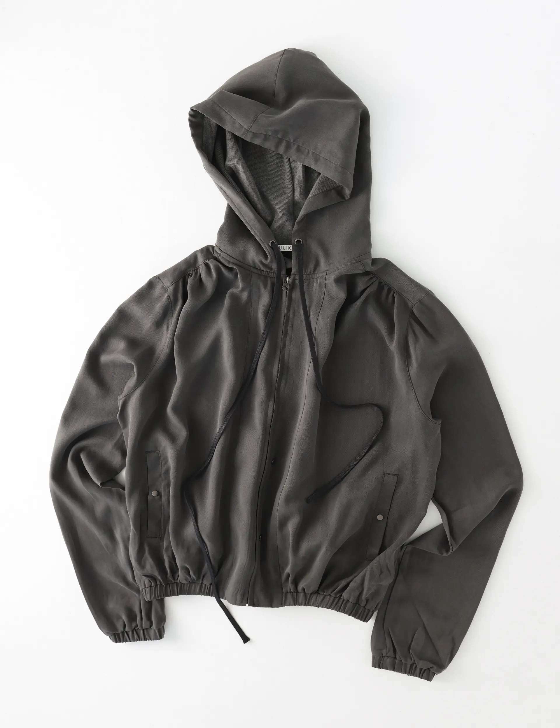 Placket Hooded Jacket (Charcoal)