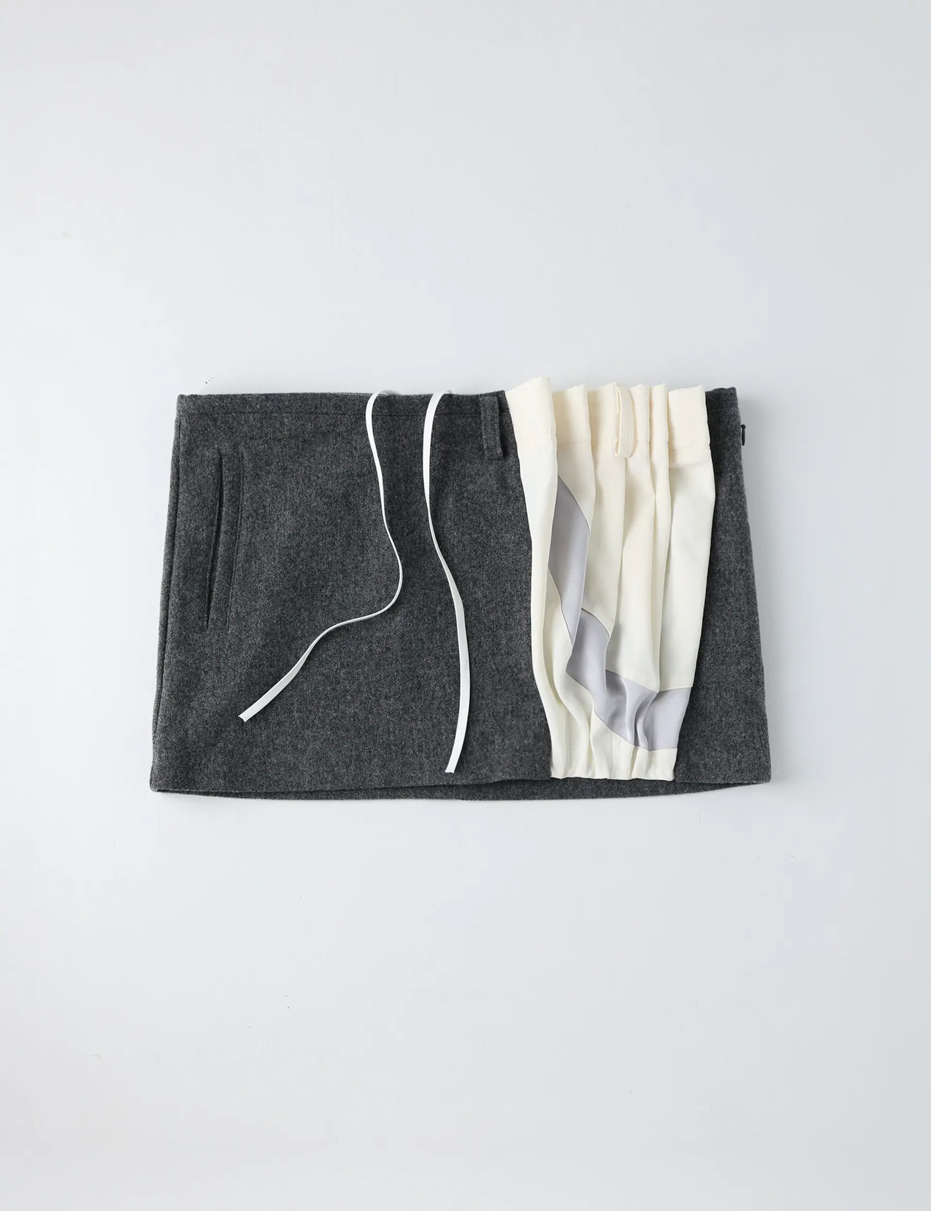 Curtain Mini Skirt (Melange Grey)